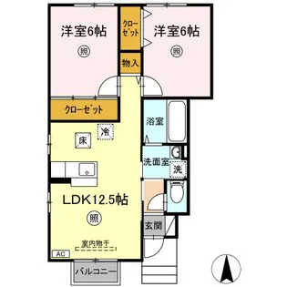 デュード・ボヌール【1階】の間取り