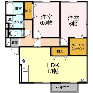 ウィルモア旭 A・B【2階】の間取り