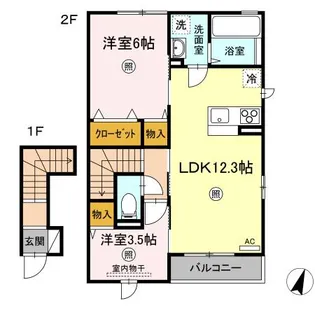 ラ・フェリーチェ・ヴィータ利府【2階】の間取り