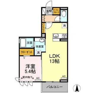 グランディール泉中央【2階】の間取り