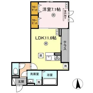 DーROOM MIYAMACHI3【1階】の間取り