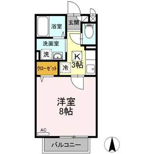 グリーンコート旭ヶ丘【1階】の間取り