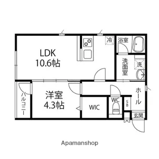 ルミアーク泉中央【101号室】の間取り