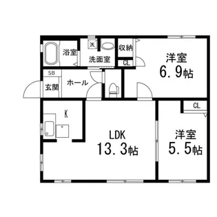 スプリング・メゾンB【101号室】の間取り