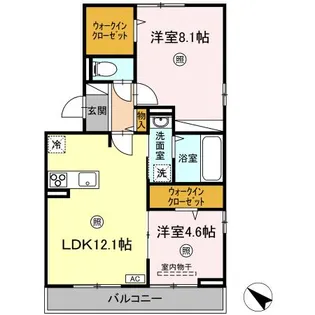 メゾン・ド・プリュヌ【2階】の間取り