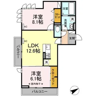 ディアコート八乙女【3階】の間取り