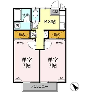スイートピー国見【2階】の間取り