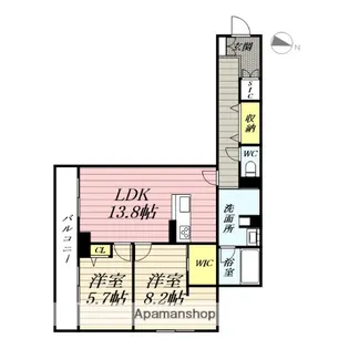 ベレオ大町【2階】の間取り