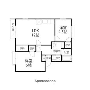 キャステール八乙女【B203号室】の間取り
