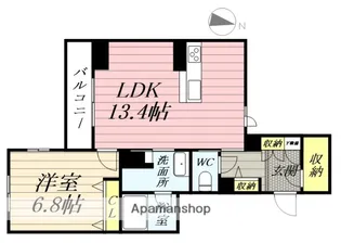 ベレオ・花京院【4階】の間取り