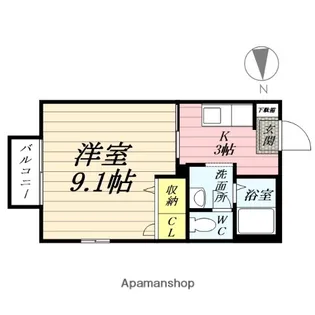 ルクエンス小田原B【2階】の間取り