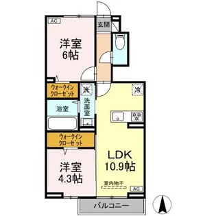 DーROOMあさかや Ⅰ【1階】の間取り