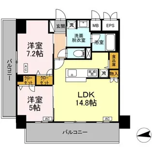 仮)DーRООM二十人町【12階】の間取り