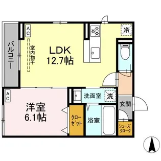 DーROOM小田原2丁目B【3階】の間取り