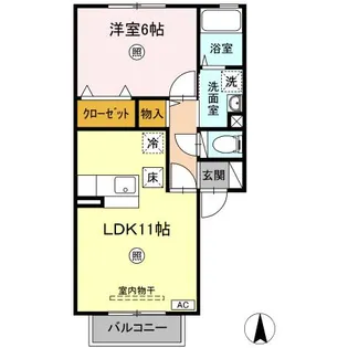 ベルデュール八乙女 II【1階】の間取り