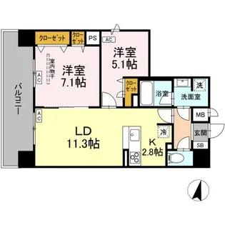 BULL HOUSE【9階】の間取り