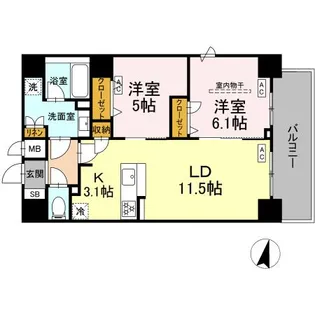 BULL HOUSE【5階】の間取り