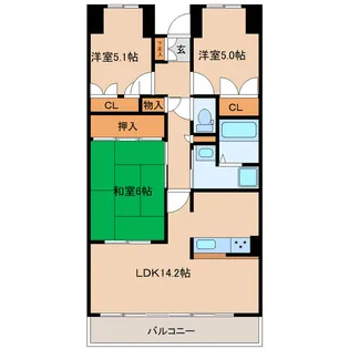 グラスランド21【3階】の間取り
