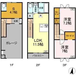 ガレージハウス東北福祉大前駅【1階】の間取り