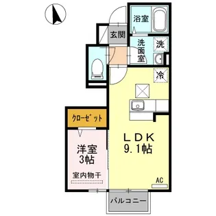エクセルシオール吉岡南 A【1階】の間取り