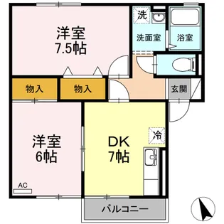 セジュール加茂【2階】の間取り