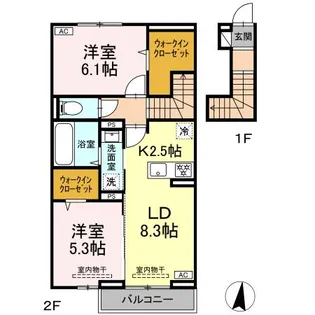 (仮称)DーROOM上谷刈二丁目【2階】の間取り