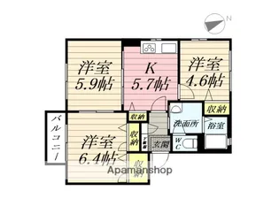 ハウス・パディD【2階】の間取り