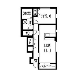 メゾン・ド・ハシヌマC【1階】の間取り