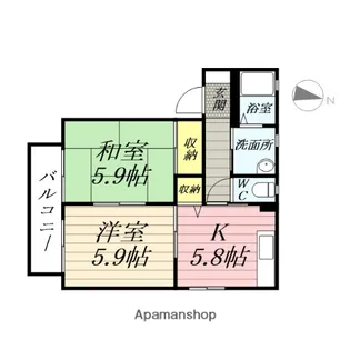 ラフィーネ高玉A【1階】の間取り