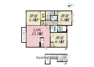 そらりすの庄D【2階】の間取り