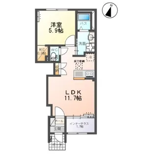 利府町神谷沢アパート【1階】の間取り