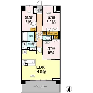 ロイヤルパークス仙台青葉通【4階】の間取り