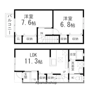 ルミエールⅥ【102号室】の間取り