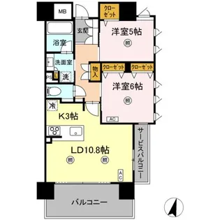 グローリオコンフォート青葉通一番町【13階】の間取り