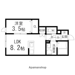 INVITATION LILY【102号室】の間取り