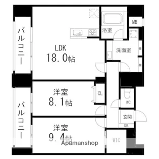 ルアーナ・エール・レジデンス仙台【801号室】の間取り