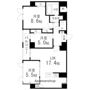 ルアーナ・エール・レジデンス仙台【703号室】の間取り