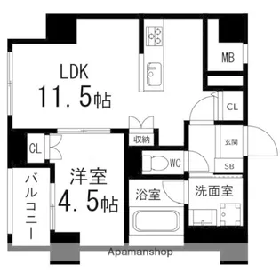 ルアーナ・エール・レジデンス仙台【206号室】の間取り
