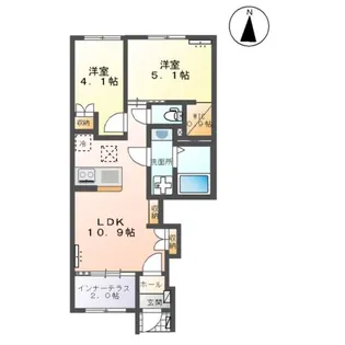 福室3丁目アパート【1階】の間取り