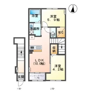 パーチェミノクラ(PACE MINOKURA)【2階】の間取り
