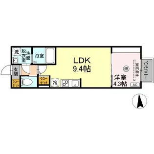 ジオ黒松【1階】の間取り