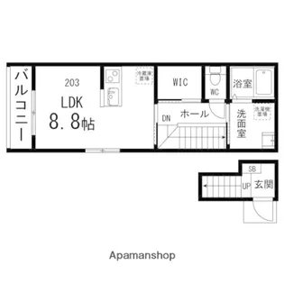 ペアレシア泉ヶ丘Ⅷ【203号室】の間取り