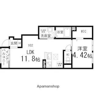 ペアレシア泉ヶ丘Ⅷ【102号室】の間取り