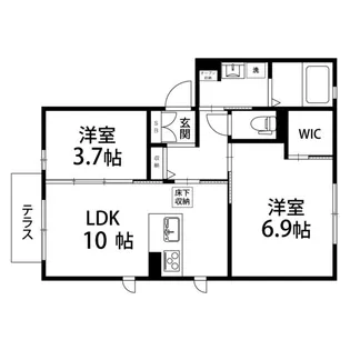 シャーメゾンクラヴィエ【102号室】の間取り