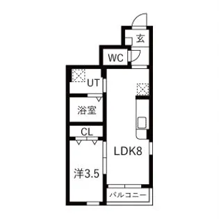 WISPERIA穂波(ウィスペリアホナミ)【108号室】の間取り