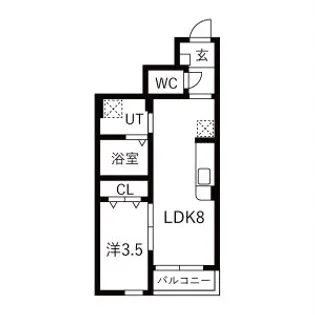 WISPERIA穂波(ウィスペリアホナミ)【103号室】の間取り