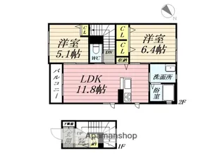 アルカンシェル樹【2階】の間取り