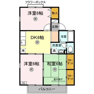 セジュール貴富禰 II【2階】の間取り