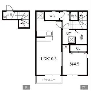 REON北町(レオン)【201号室】の間取り