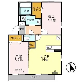 トゥレーヌ 泉中央【3階】の間取り
